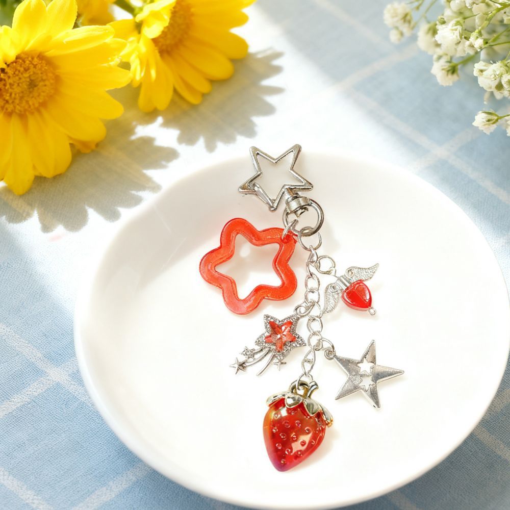 Wholesale Diamond-studded shooting star keychain